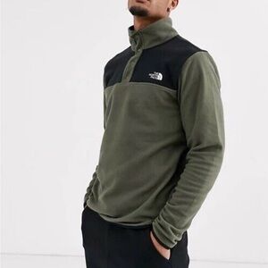 The North Face Men's TKA Glacier Snap-Neck Pullover Green